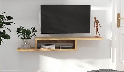 meuble tv flottant volant 150 cm mat blanc et