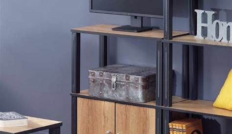 Meuble TV en bois 2 portes 1 étagère Meuble TV Salon