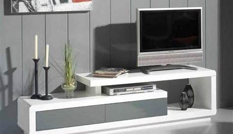 Meuble TV Luminosa effet laqué gris anthracite 1 porte