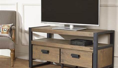 Meuble tv industriel 3 tiroirs bois et métal mox12 bois