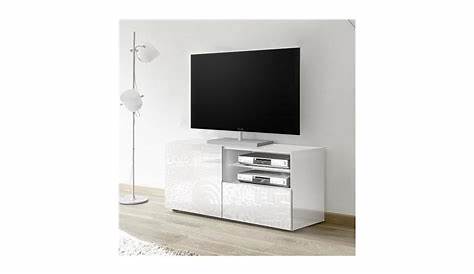 Grand meuble tv blanc laqué design elma Vente de