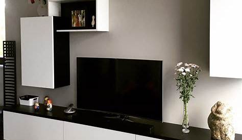 Meuble Tv Laque Blanc Et Noir TV Design Laqué Loana Matelpro