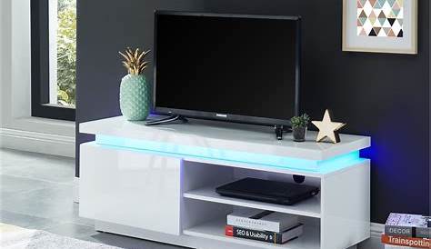 Meuble Tv Led Blanc TV à LED 5 Pièces Bois Laqué Matilo