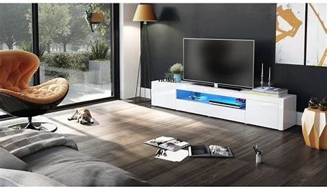 Meuble Tv Moderne Conforama Blanc Laqué Brillant Et Couleur Bois