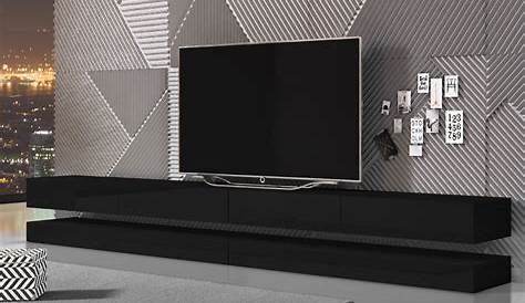 Meuble TV / Meuble de salon BROS 140 cm noir mat