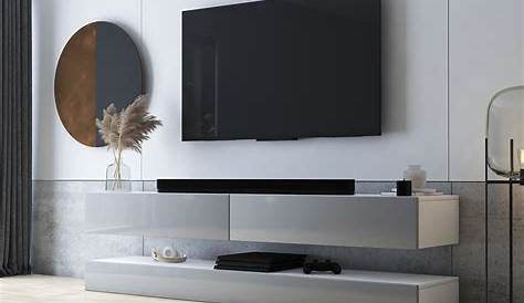 Meuble Tv Moderne Suspendu TV / De Salon LARKA 2x100 Cm