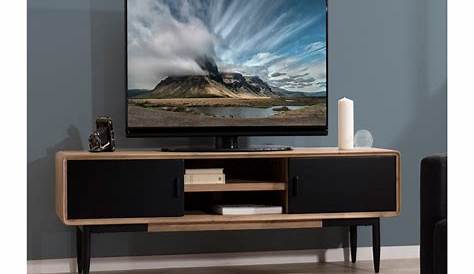 Meuble TV 170 cm à 1 porte et 4 tiroirs en bois MDF