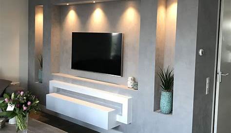 Meuble Tv Placo Platre 2019 Salon Decoration Wall Design, Modern
