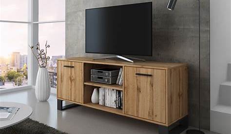Meuble tv en bois massif mindi avec 3 tiroirs 120cm