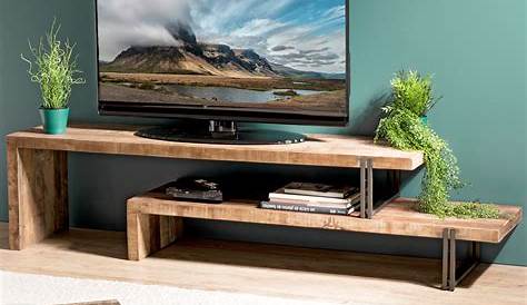 VENTEUNIQUE Meuble TV ARTABAN 2 tiroirs MDF laqué