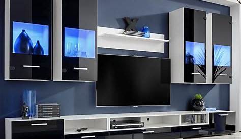 Meuble TV design BRESTHIT XXL, 2 mètres, 2 portes et 4