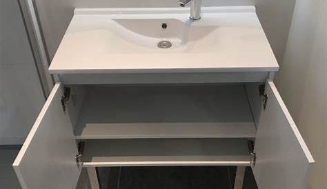 Meuble salle de bain 60 cm, 3 tiroirs, plan vasque