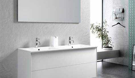 Meuble Vasque Blanc Laque Les Concepteurs Artistiques Salle De Bain