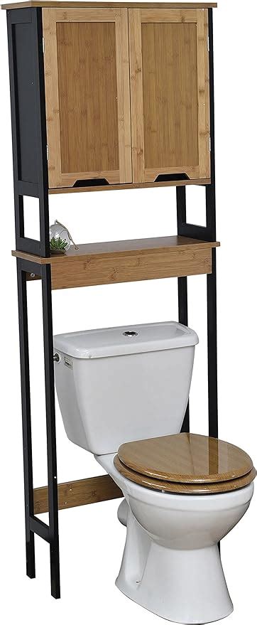 meuble d'angle wc noir et bois Déco toilettes, Idée toilettes