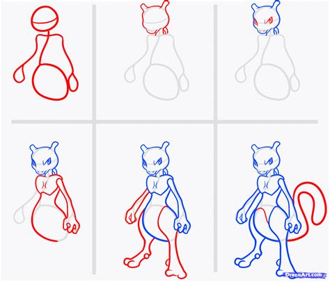 Learn How to Draw Mewtwo from Pokemon GO (Pokemon GO) Step