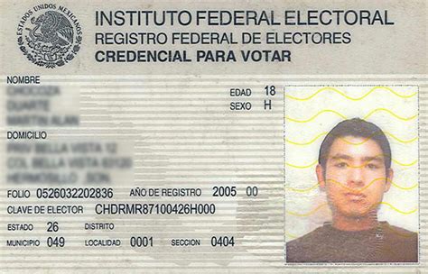 mexican voter id card features