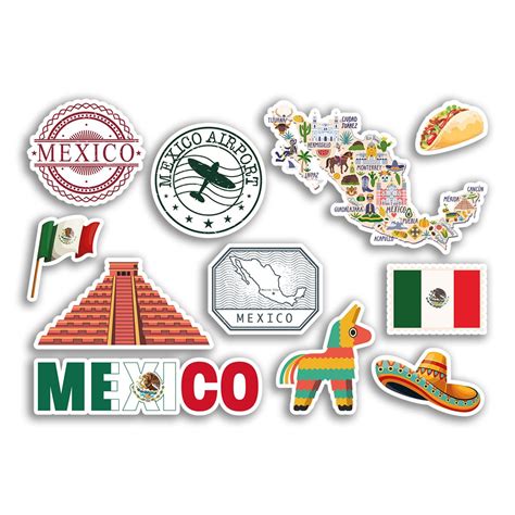 Mapa de México con una pequeña ilustración de stickers divertidos encima.