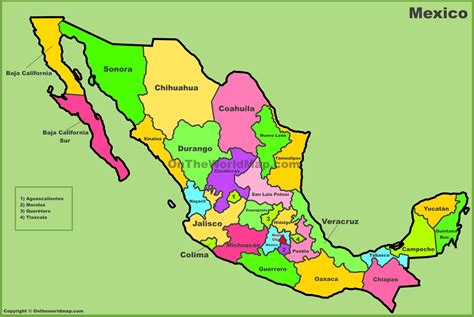 mexico political map. Eps Illustrator Map Vector World Maps