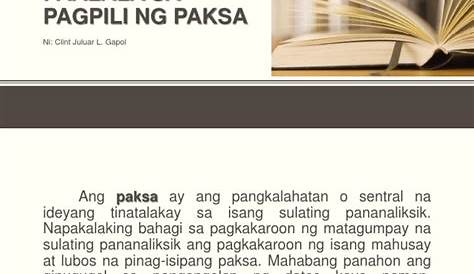 (PPT) Mga Hakbang sa pagpili at pagbuo ng Paksa | dorothy gabion