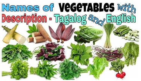 42 Philippines Vegetables Names with Tagalog and English | Mga Uri ng