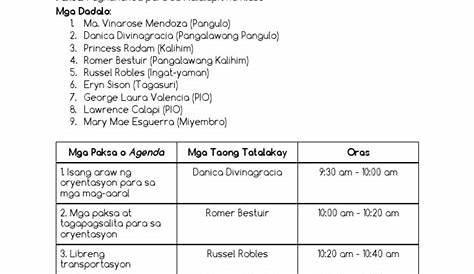 Pagpupulong Written Agenda Sample.docx - SANGGUNIANG KABATAAN Barangay