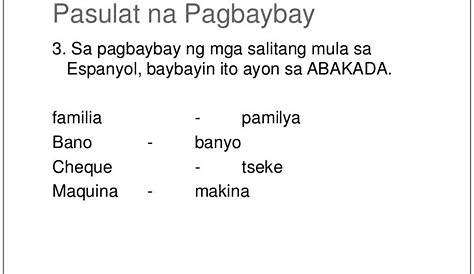 Salitang Filipino Na Hiram Sa Wikang Kastila