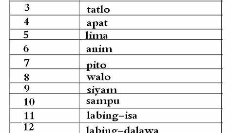 number worksheets in Filipino – Samut-samot