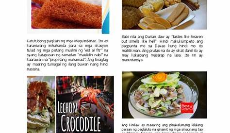 Mga Sikat Na Pagkain Sa Mindanao | PDF