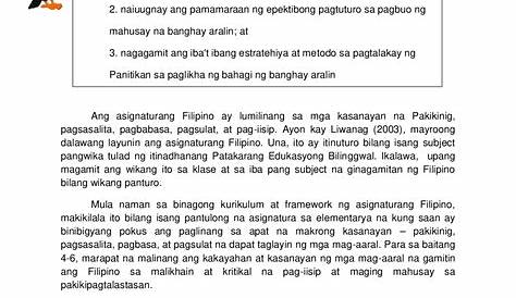 Ang Pagtuturo Ng Asignaturang Filipino