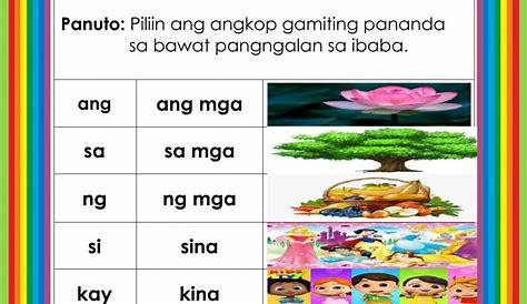 Filipino - Mga Pananda ng Pangngalan (Ang, Ang mga, Si, Sina)