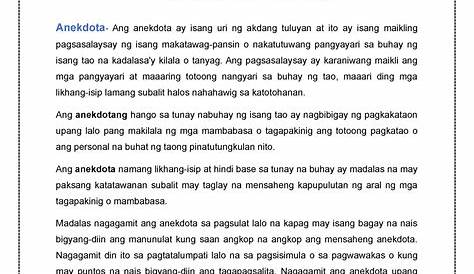 Pagsulat NG Anekdota | PDF