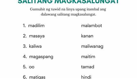 Magkasalungat Worksheet Hunterswoodsph Filipino Worksheet Filipino | My