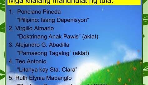 Sikat Na Manunulat Ng Tula Sa Pilipinas Ngimpino - Mobile Legends