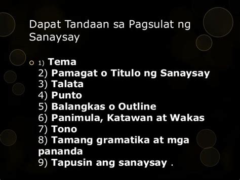 mga dapat tandaan sa pagsulat ng sanaysay