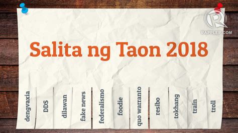 mga salita ng taon 2018