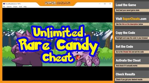 mgba fire red rare candy cheat android