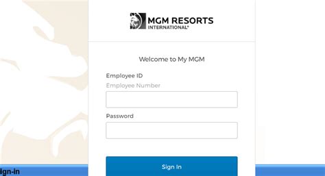 mgm resorts employees sign in