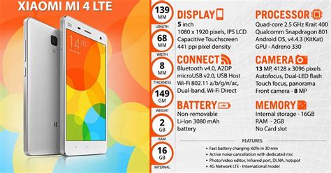Original MI Xiaomi Mi4C 4G LTE Cell Phone Android 5.1 Snapdragon 808