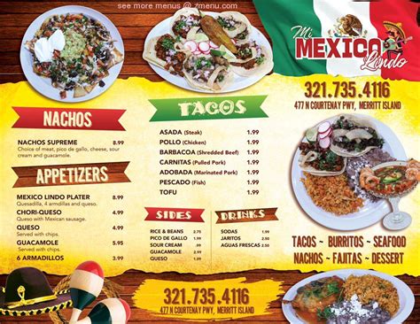 mi mexico lindo menu