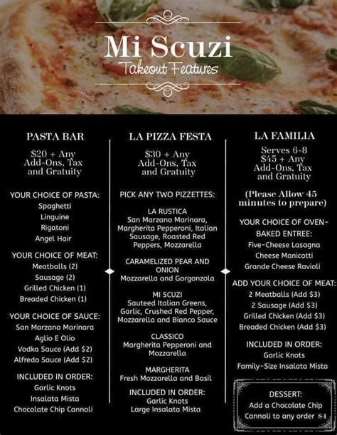 Discover Your Culinary Delights: Exploring the Mi Scuzi Menu