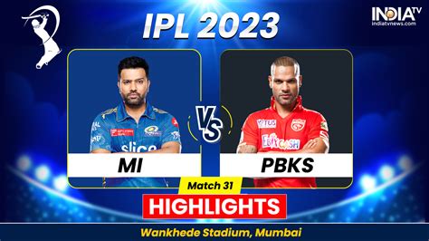 mi vs pbks 2023 scorecard