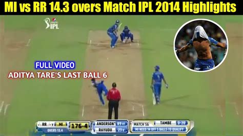 mi vs rr 14.3 overs match highlights
