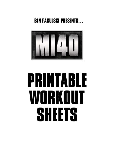 Mi40 Printable Workout Sheets