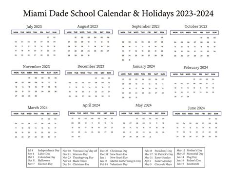 Miami Dade Schools Testing Calendar