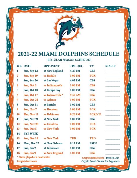 miami dolphins football schedule 2021