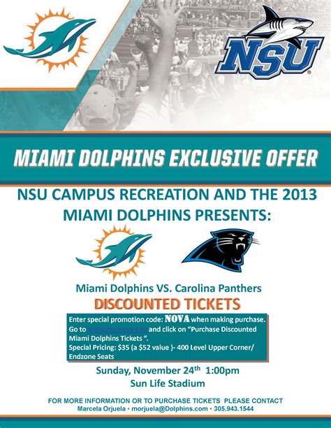 miami dolphins game tickets promo code