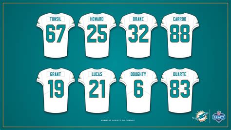 miami dolphins numerical roster