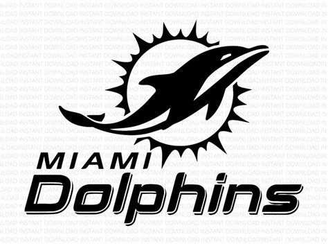 miami dolphins svg black and white