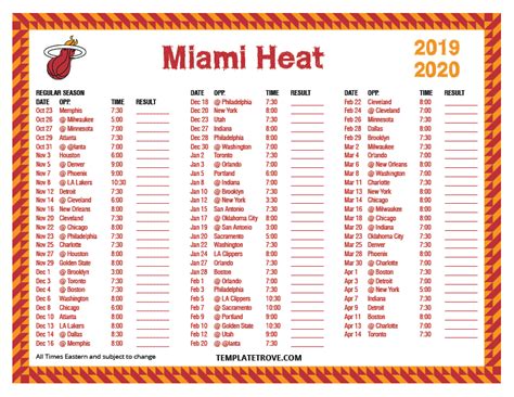 miami heat basketball schedule 2019-20