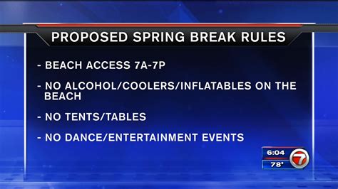 miami spring break rules